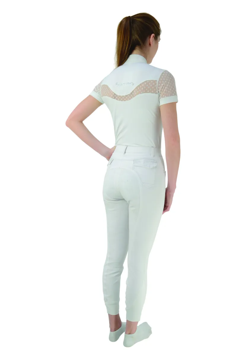 Hy Equestrian Lydia Lace Show Shirt - White-1